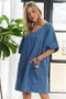 ADORA V-Neck Half Sleeve Mini Denim Dress