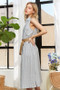 ADORA Striped Button Down Sleeveless Midi Dress