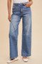 Annie Wear Decorative Seams Wide Leg Jeans