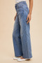 Annie Wear Decorative Seams Wide Leg Jeans