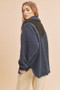 Aemi+Co Two Tone Half Zip Fleece Sweatshirt