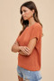 Annie Wear Round Neck Short Sleeve Sweater
