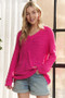 ADORA V-Neck Drop Shoulder Long Sleeve Sweater
