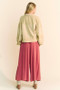 Davi & Dani Smocked Waist Flower Patch Wide Leg Pants