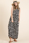 BOMBOM Leopard Maxi Dress with Pockets