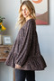 Heimish Leopard  Long Sleeve Tiered Blouse