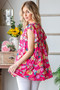 Heimish Full Size Floral Ruffle Sleeve Tiered Blouse