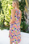 White Birch Full Size Printed Sleeveless Dress with Pockets