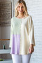 Culture Code Color Block Round Neck Dropped Shoulder Blouse