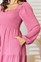 Culture Code Full Size Ruffle Trim Smocked Tiered Dress