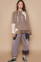 POL Floral Patchwork Distressed Drawstring Hoodie