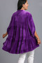 Umgee Full Size Button Down Tiered Back High Low Shirt