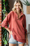 First Love Grommet Split Neck Kangaroo Pocket Sweatshirt