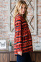 Heimish Full Size Geometric Button Detail Long Sleeve Babydoll Top