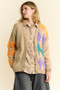 Davi & Dani Argyle V-Neck Dropped Shoulder Cardigan