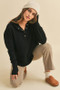 Aemi + Co Half Snap Dropped Shoulder Hoodie