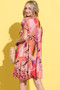 And The Why Printed Double Ruffles Sleeve Dress