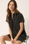 Mittoshop Button Detail Collared Neck Short Sleeve Shirt Dress