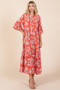 Mittoshop Abstract Leaf Print Tiered Ruffle Dress