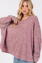 SAGE + FIG Round Neck Batwing Sleeve Oversize Top