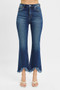RISEN Full Size High Rise Crop Bootcut Fray Hem Jeans Plus Size