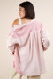 VERY J Mineral Washed Oversized Gauze Shacket