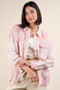 VERY J Mineral Washed Oversized Gauze Shacket