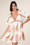 VERY J Printed V-Neck Woven Mini Dress
