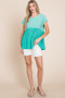 Lime 'N' Chili Full Size Embroidered Short Sleeve Pleated Babydoll Top Plus Size