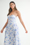 MABLE Sweetheart Neckline Floral Printed Midi Dress
