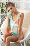 BiBi Tie Dye Printed Textured Woven with Ruffled