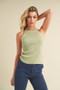Aemi + Co Grecian Neck Ribbed Tank