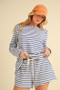 Aemi+Co Drawstring Contrast Striped Shorts