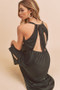 Aemi + Co Ruched Side Slit Cutout Back Maxi Cami Dress