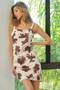 BiBi Cow Print Elastic Shoulder Strap Dress