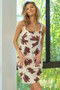 BiBi Cow Print Elastic Shoulder Strap Dress