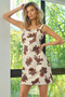 BiBi Cow Print Elastic Shoulder Strap Dress