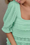 BiBi Square Neckline with Puff Sleeve Crochet Top