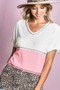BiBi Colr Block Waffle Knit Top