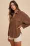 Annie Wear Openwork Button Down Drop Shoulder Shirt