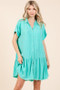 Mittoshop Linen Blend Button Down Shirt Mini Dress