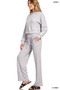 Zenana Drop Shoulder Ribbed Crop Hoodie