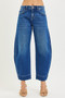 RISEN Mid Rise Crop Barrel Jeans