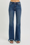 RISEN Full Size Mid Rise Flare Frayed Hem Jeans Plus Size