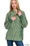 Zenana Ribbed Two Tone Half Zip Sweater
