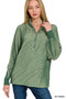 Zenana Ribbed Two Tone Half Zip Sweater