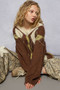 POL V-Neck Argyle Pattern Mohair Sweater with Contrast Exposed Stitch Detail