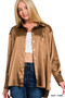 Zenana Satin Button Down Long Sleeve Shirt