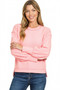 Zenana Brushed Melange Hacci Oversized Pullover