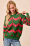 BiBi Christmas Theme Chevron Sequins Detail Sweater